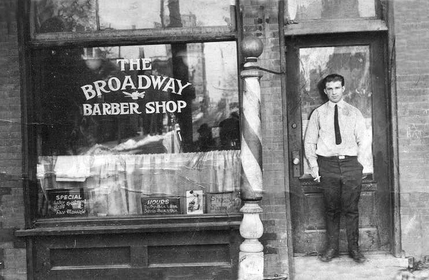 Vintage 1920s barbershop interior